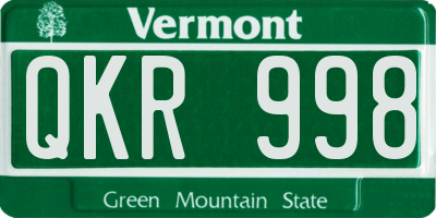 VT license plate QKR998