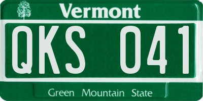 VT license plate QKS041