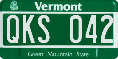 VT license plate QKS042