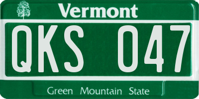 VT license plate QKS047