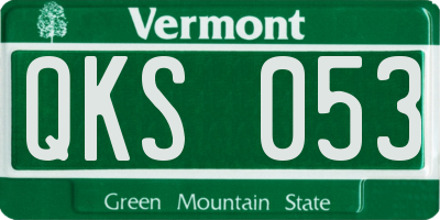 VT license plate QKS053