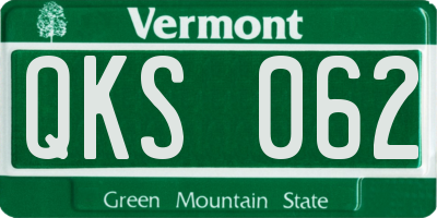 VT license plate QKS062