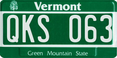 VT license plate QKS063