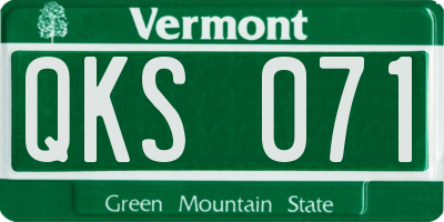 VT license plate QKS071