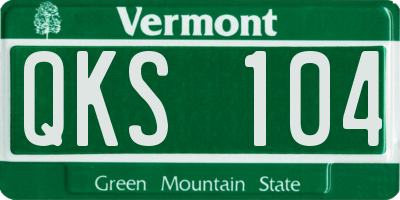 VT license plate QKS104
