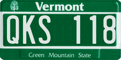 VT license plate QKS118
