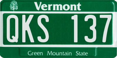 VT license plate QKS137