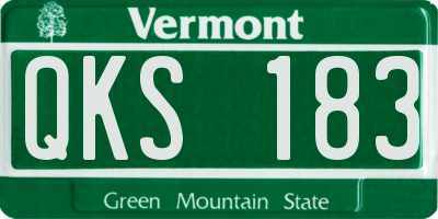 VT license plate QKS183