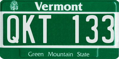 VT license plate QKT133
