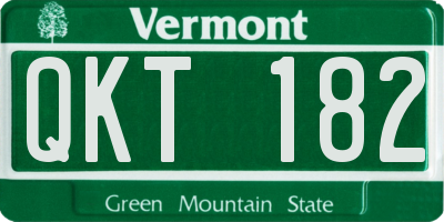 VT license plate QKT182