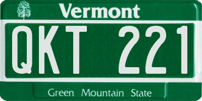 VT license plate QKT221