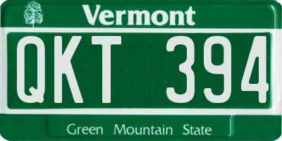 VT license plate QKT394