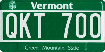 VT license plate QKT700
