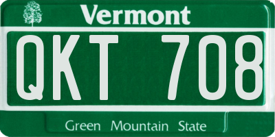 VT license plate QKT708