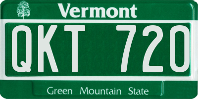 VT license plate QKT720
