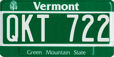 VT license plate QKT722