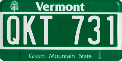 VT license plate QKT731