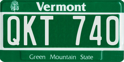 VT license plate QKT740