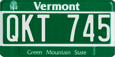 VT license plate QKT745