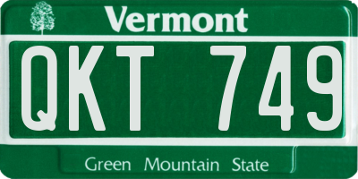 VT license plate QKT749