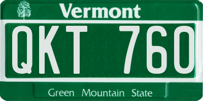 VT license plate QKT760