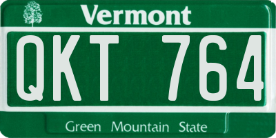VT license plate QKT764