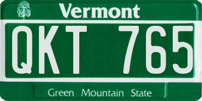 VT license plate QKT765