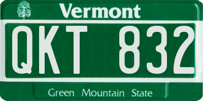 VT license plate QKT832