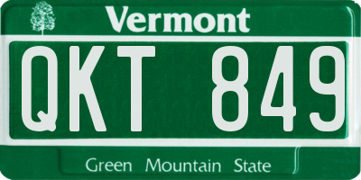 VT license plate QKT849