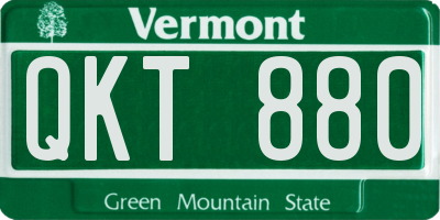 VT license plate QKT880