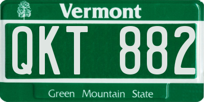 VT license plate QKT882