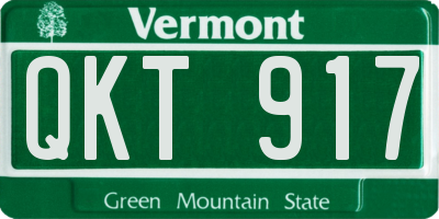 VT license plate QKT917