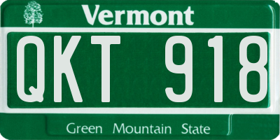 VT license plate QKT918