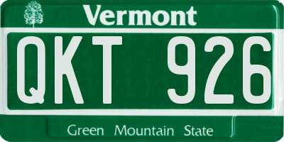 VT license plate QKT926