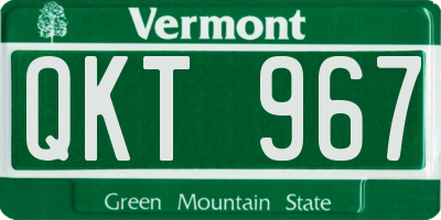 VT license plate QKT967