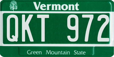 VT license plate QKT972