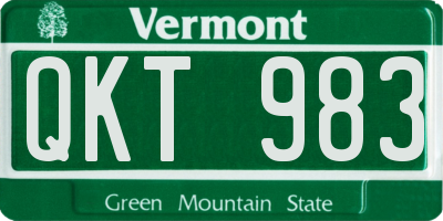 VT license plate QKT983