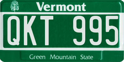VT license plate QKT995