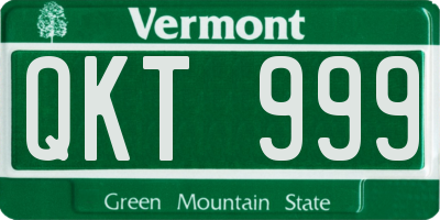 VT license plate QKT999
