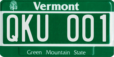 VT license plate QKU001