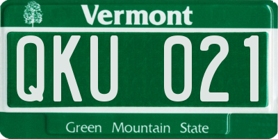 VT license plate QKU021