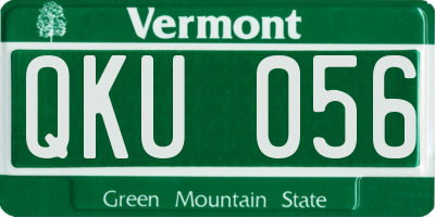 VT license plate QKU056