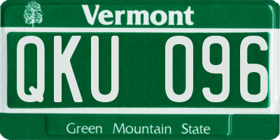 VT license plate QKU096