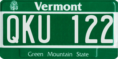 VT license plate QKU122