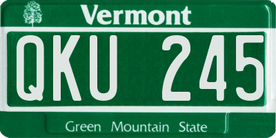 VT license plate QKU245