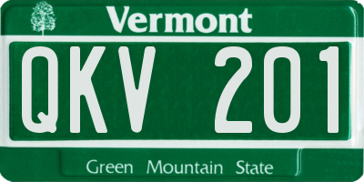 VT license plate QKV201