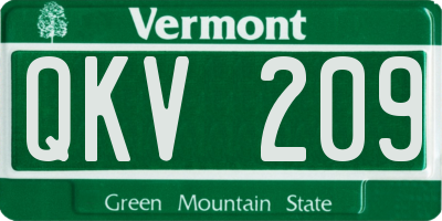 VT license plate QKV209