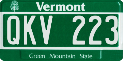 VT license plate QKV223