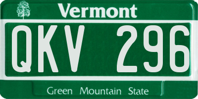 VT license plate QKV296