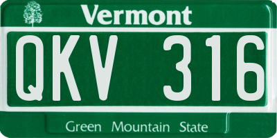 VT license plate QKV316